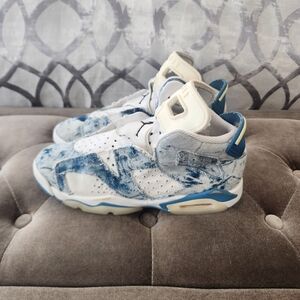 Blue and White Jordan Artistic Sneakers